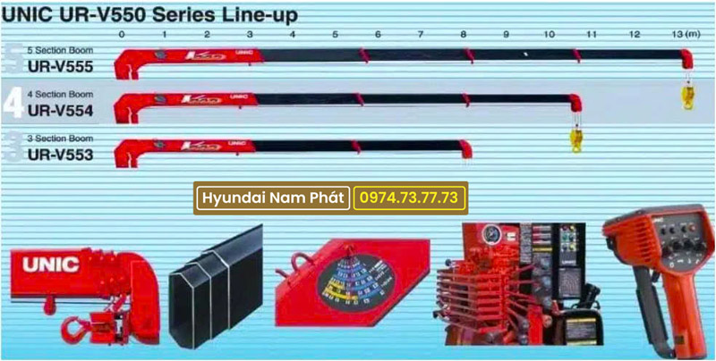 Cẩu Unic 5 Tấn 4 Khúc URV 554